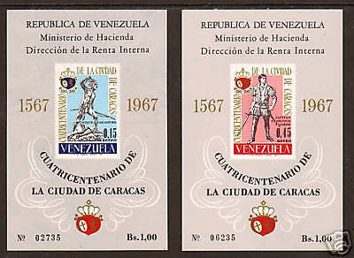 Venezuela Mi Bl 14,15 MNG. 1967 Caracas S/S cplt., VF