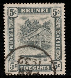 BRUNEI SG67 1931 5c GREY FINE USED