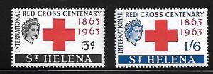 ST HELENA 174-175 MINT HING 1963 ISSUE