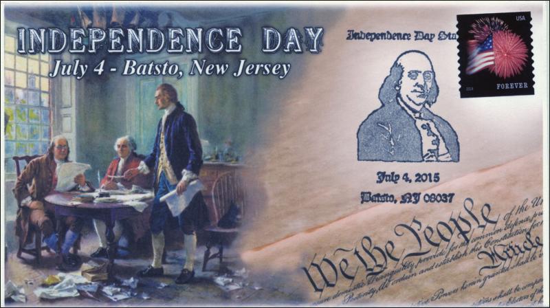 2015, Independence Day, Ben Franklin, Declaration, Batsto NJ, 15-300