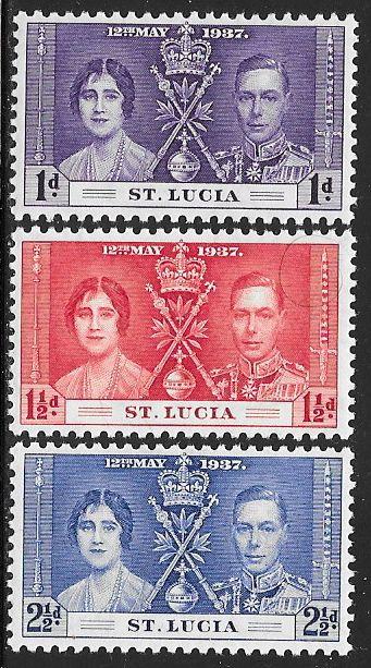 St Lucia 107-109 Unused/Hinged Hinge Remnant - George VI Coronation