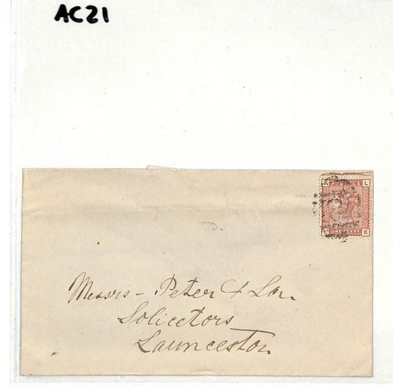 AC21 GB POSTMARKS 1881 Callington '781' VOS Numeral Launceston Cornwall Cover