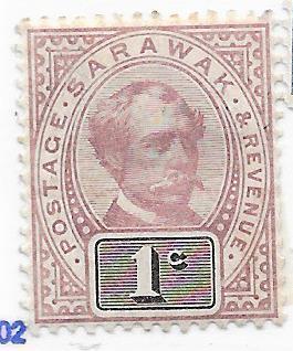 Sarawak #8 1c  Charles Brooke (MH) CV$4.75