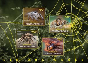 C A R - 2014 - Spiders - Perf 4v Sheet - Mint Never Hinged