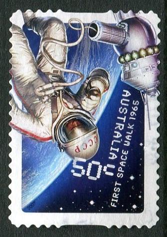 BLAST OFF! 50 YEARS IN SPACE 2007 - 50c FIRST SPACE WALK USED SELF-ADHESIVE