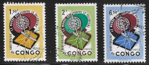 Congo, Democratic Republic (1962) - Scott # 414 - 416,  Used