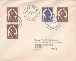 Sweden 1953 Lot of Two Covers to the US. One Registered Airmail Nice Franking