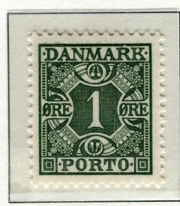 DENMARK; 1934 early Postage Due issue fine Mint hinged 1ore. value