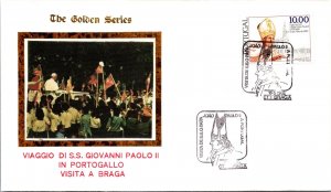 Vatican FDC 1982 - SS John Paul II Visit to Braga - Golden Series - F30876