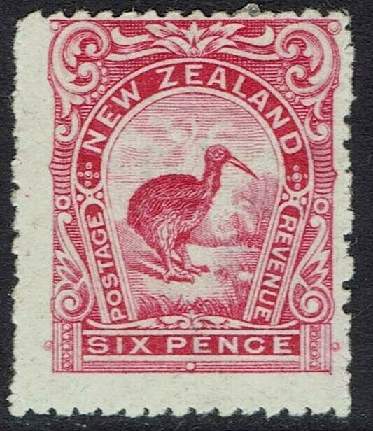 NEW ZEALAND 1907 KIWI 6D REDUCED SIZE PERF 14 