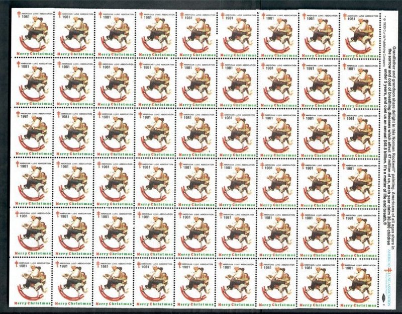 Christmas Seals from 1981 - Full MNH sheet of 54