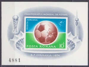 1974 Romania 3210/B115b 1974 FIFA World Cup in Munich 85,00 €