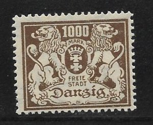 Danzig - Regular Issue - Scott #111 - 1000m - Brown & red F MNH