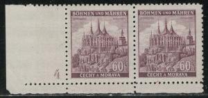 Bohemia and Moravia Scott # 29, mint nh, pair, plate #