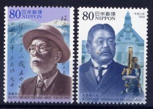 JAPAN Sc#2868-9 2003 Mokichi Saito(Poet) Shibasaburo Kitasato(Bacteriologist MNH
