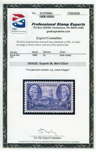 US SCOTT #941, Mint-Superb-OG-NH Graded 98 PSE Cert SMQ $60 (GARY 8/27/20) 