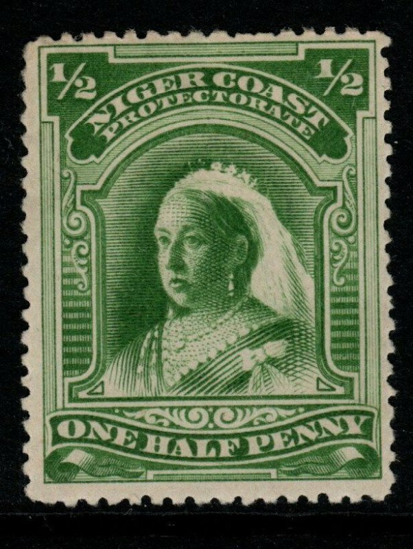 NIGER COAST SG51c 1894 ½d YELLOW-GREEN p13½-14 MTD MINT 