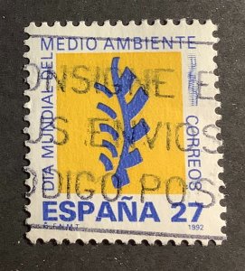 Spain 1992 Scott 2684 used - 27p,  World Environment Day