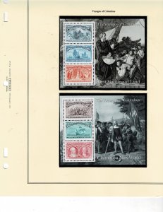 Christopher Columbus 29c US Postage Souvenir Sheets with Envelope #2624-29
