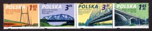 POLAND - 2008 BRIDGE - 4V STRIP SE-TENANT - MINT NH