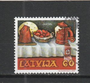 Latvia  Scott#  616  Used  (2005 Europa)