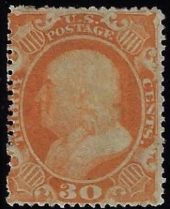 Scott #38 - $795.00 – Fine-Traces of OG – Rare mint stamp.  APS Certificate