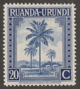 Ruanda-Urundi, stamp, Scott#71, mint, hinged,  20c,