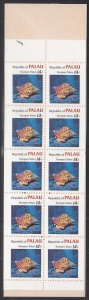 Palau 1985 MNH Sc 75a 14c Trumpet triton Pane of 10 Complete booklet