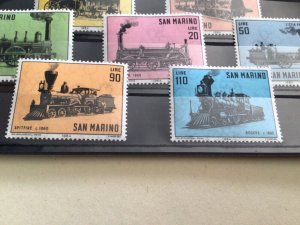 San Marino Locomotives mint never hinged stamps  A11133
