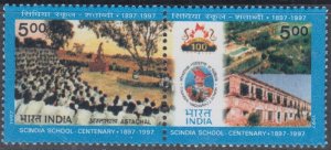 INDIA Sc # 1639a CPL MNH PAIR  100th ANN of the SCINDIA SCHOOL