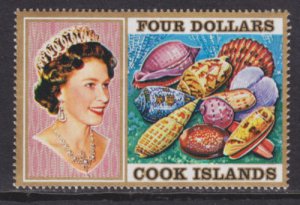 Cook Islands Sc 399 MNH. 1975 $4 QEII & Sea Shells VF