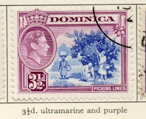 Dominica 1938-47 GVI Early Issue Fine Used 3.5d. NW-154392 