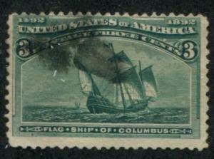 USA SC# 233 Columbian - Santa Maria 3c Used