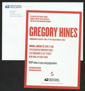 US 5349 Black Heritage Gregory Hines First Day of Issue Ceremony Invitation 2019