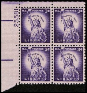 US #1035c LIBERTY MNH UL PLATE BLOCK #25581