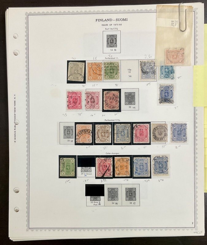 Finland Collection 1856-1985  55  Minkus pages  1000+ stamps  used