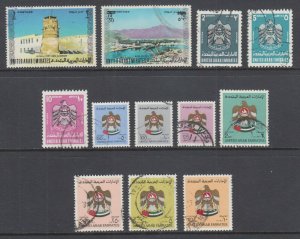 United Arab Emirates Sc 21//155 used 1973-1986 issues, 12 different F-VF