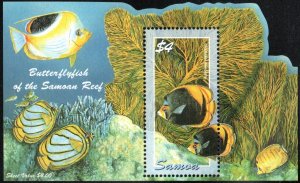 Samoa 1061a - Mint-NH - $4 Butterflyfish of Samoan Reef S/S (2004) (cv $7.00)