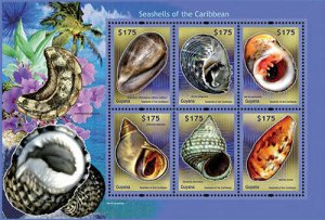 Guyana - 2012 - Shells Of The Caribbean - Sheet Of 6 - MNH