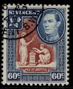 ST. VINCENT GVI SG174, 60c red-brown & blue, FINE USED.