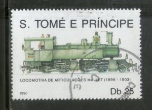 St. Thomas & Prince Island 1990 Steam Locomotive Railway Transport CTO #5519