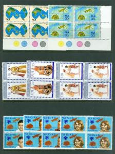 EDW1949SELL : FIJI VF, Mint NH collection of Blocks of 4. ALL CPLT sets Cat $294