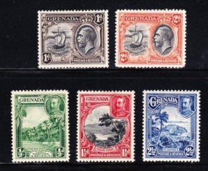 Album Treasures Grenada Scott # 114-118  1/2p-2 1/2p George V Mint Hinged