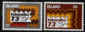 Iceland #458-9 MNH Set - Islandia '73 Expo Emblem