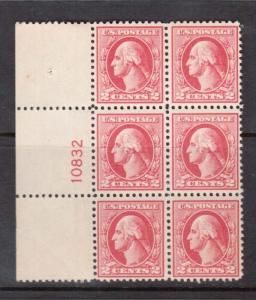 USA #526 NH Mint Plate Block Of Six