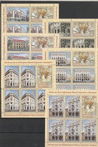 Romania STAMPS 2020 NATIONAL BANK FINANCE ARCHITECTURE MNH POST SHEETS