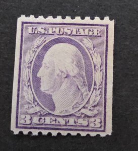 US Scott 489 Stamp - 3c Violet, type 1 - Washington - Mint Hinged OG  T19676