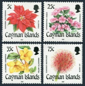 Cayman 586-589,MNH.Michel 596-599. Flowers 1987.Poinsettia,Periwinkle,Blood lily