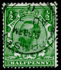 SG322 SPEC N1(1), ½d green, FINE USED, CDS. DIE A