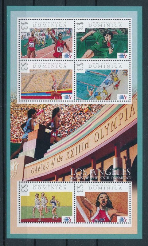 [106948] Dominica 2009 Olympic Games Los Angeles gymnastics swimming Sheet MNH